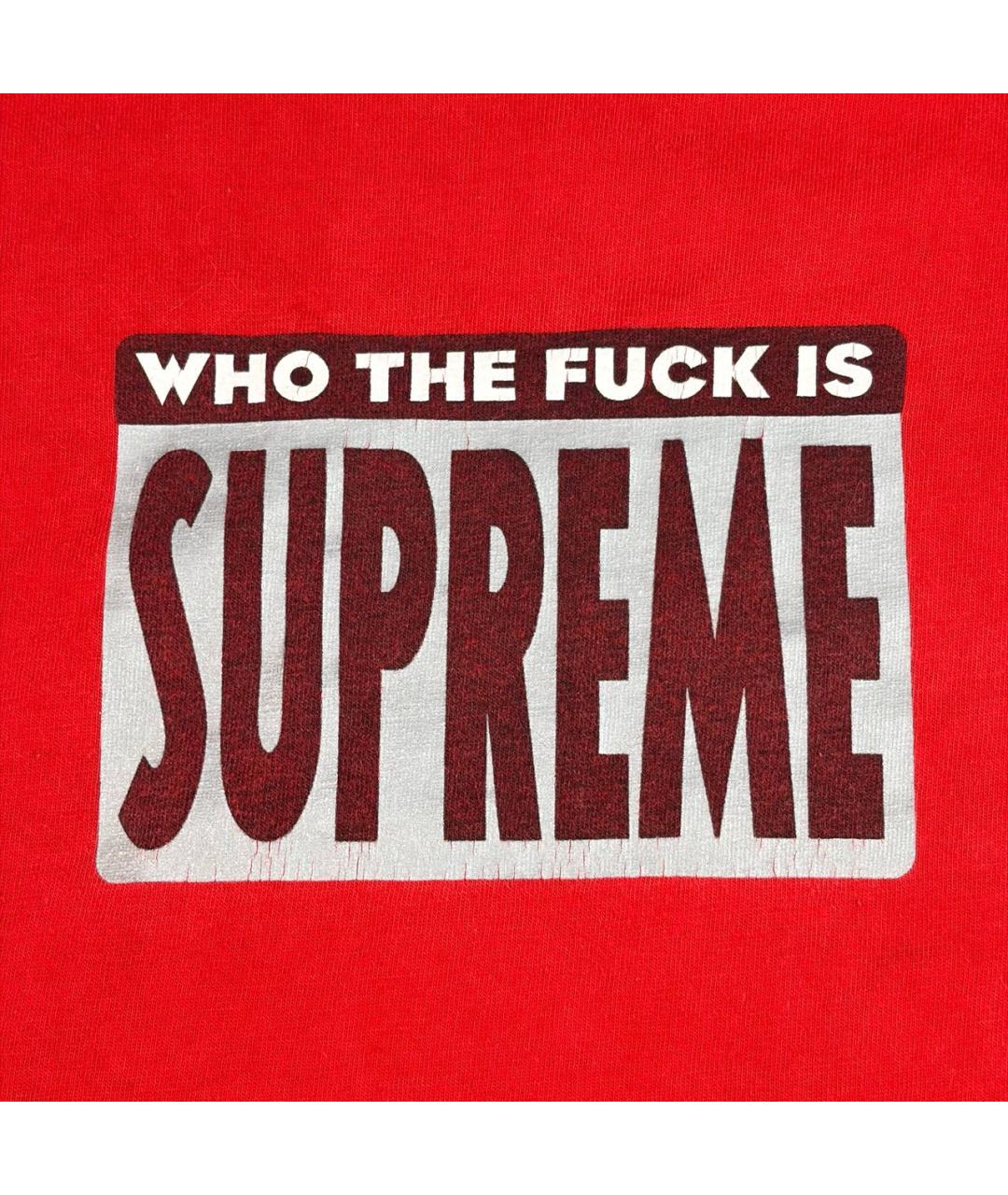 SUPREME Красная хлопковая футболка, фото 4