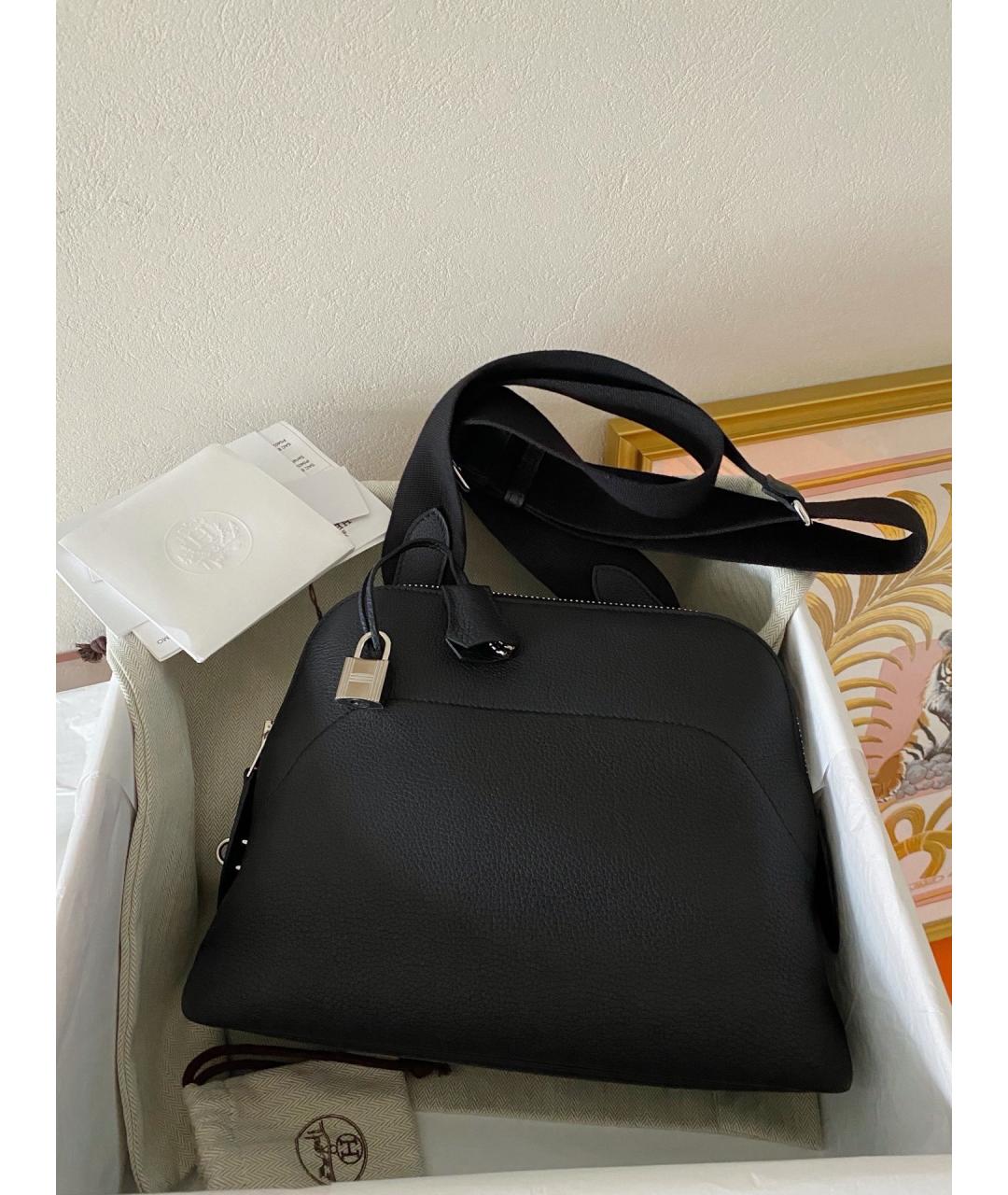 HERMES Черная кожаная сумка через плечо, фото 2