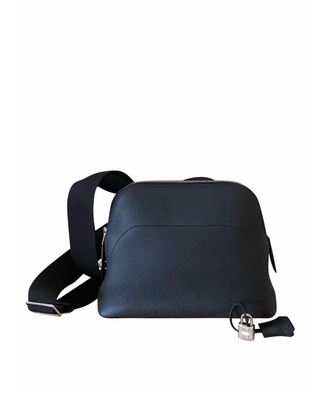 HERMES Черная кожаная сумка через плечо, фото 1