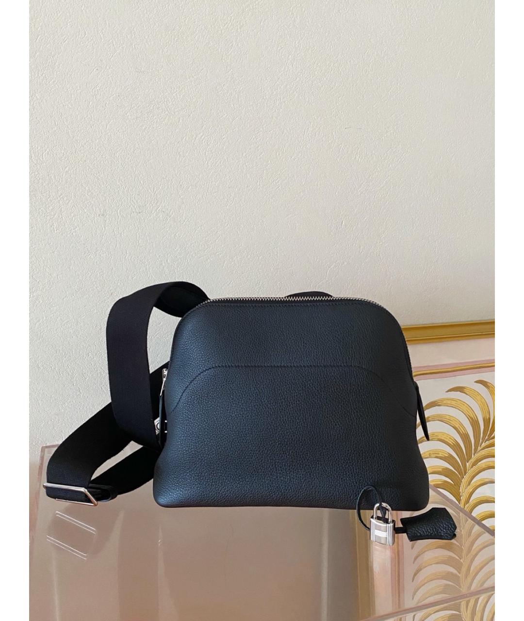 HERMES Черная кожаная сумка через плечо, фото 5