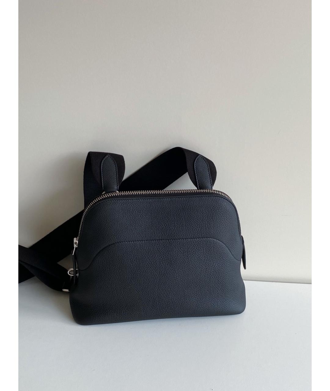 HERMES Черная кожаная сумка через плечо, фото 4