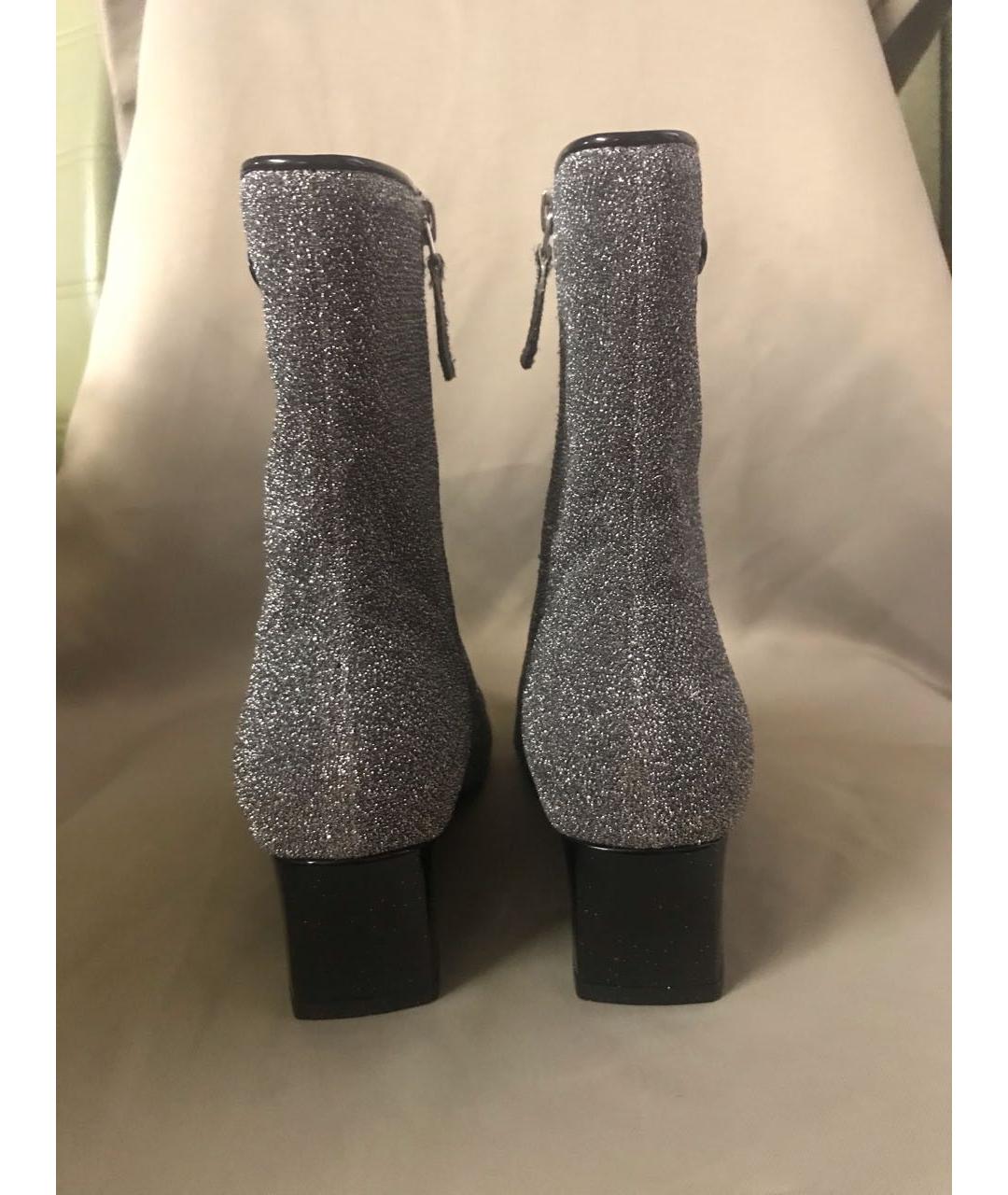 CHANEL Серебряные кожаные ботильоны, фото 4