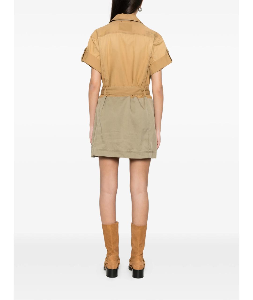 GOLDEN GOOSE DELUXE BRAND Бежевое хлопковое повседневное платье, фото 4