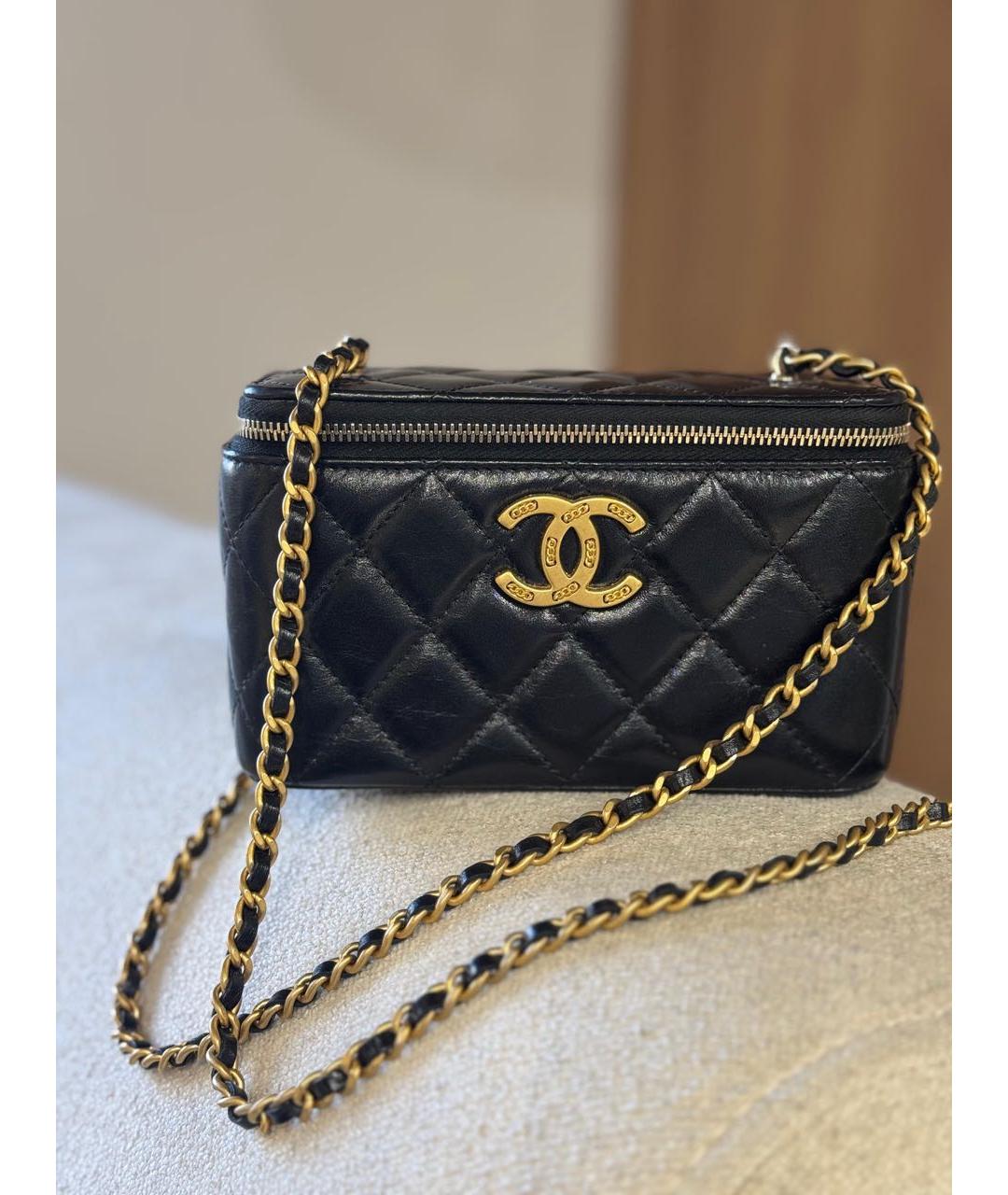 CHANEL Черная кожаная сумка через плечо, фото 2