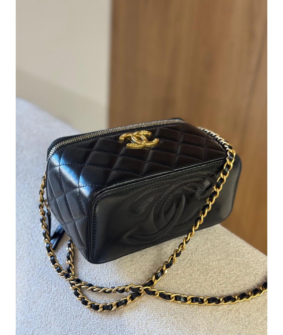 CHANEL Черная кожаная сумка через плечо, фото 3