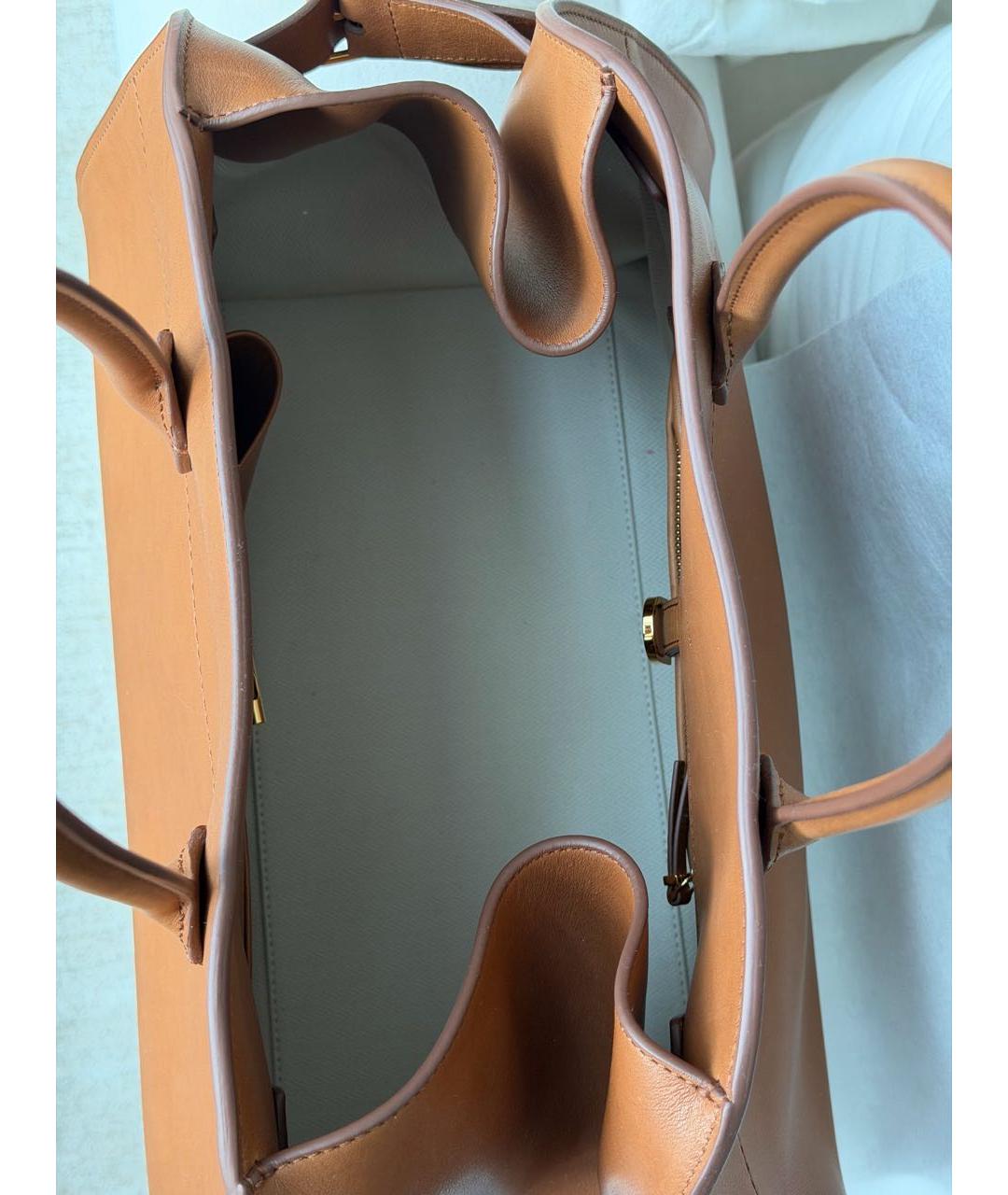 THE ROW Коричневая кожаная сумка тоут, фото 4