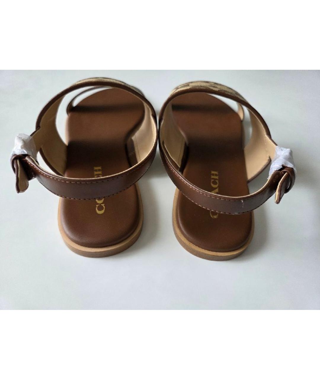 COACH Коричневые сандалии, фото 4