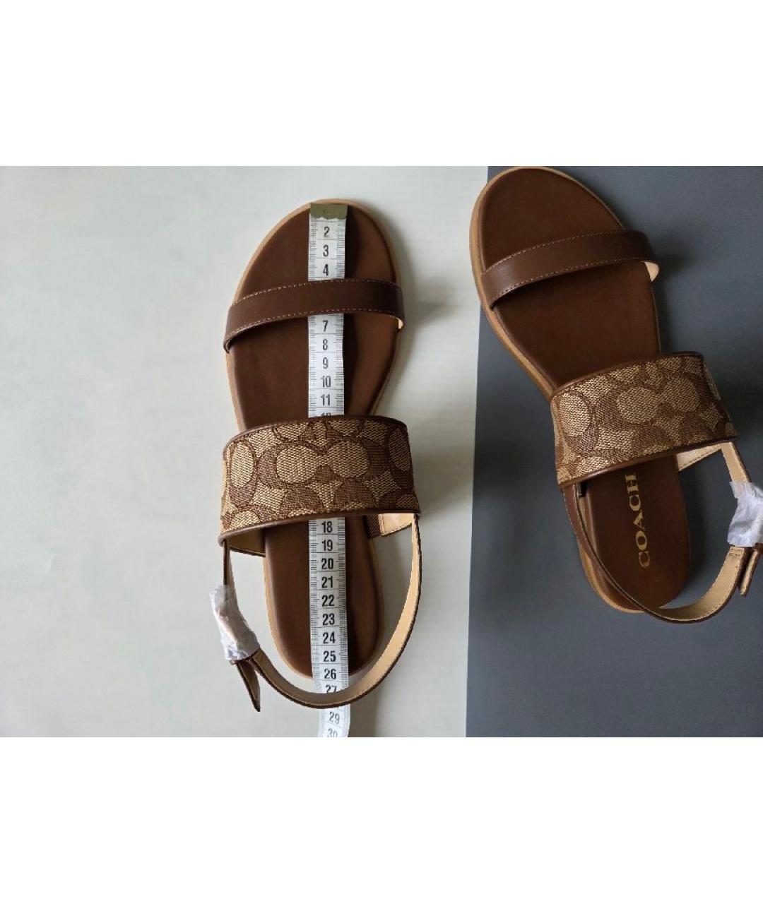 COACH Коричневые сандалии, фото 5