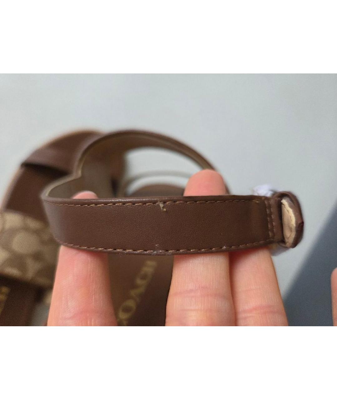 COACH Коричневые сандалии, фото 9