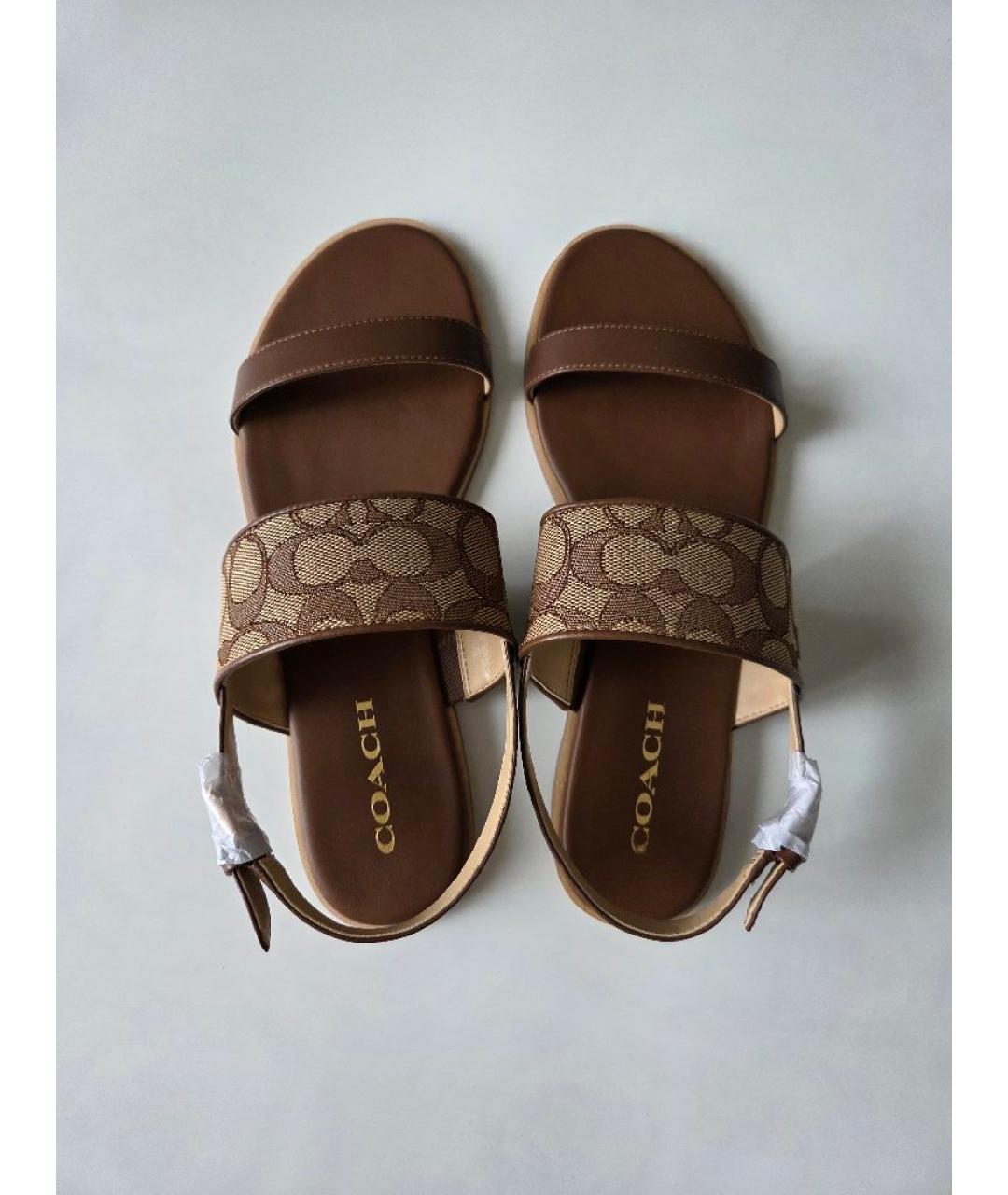 COACH Коричневые сандалии, фото 3