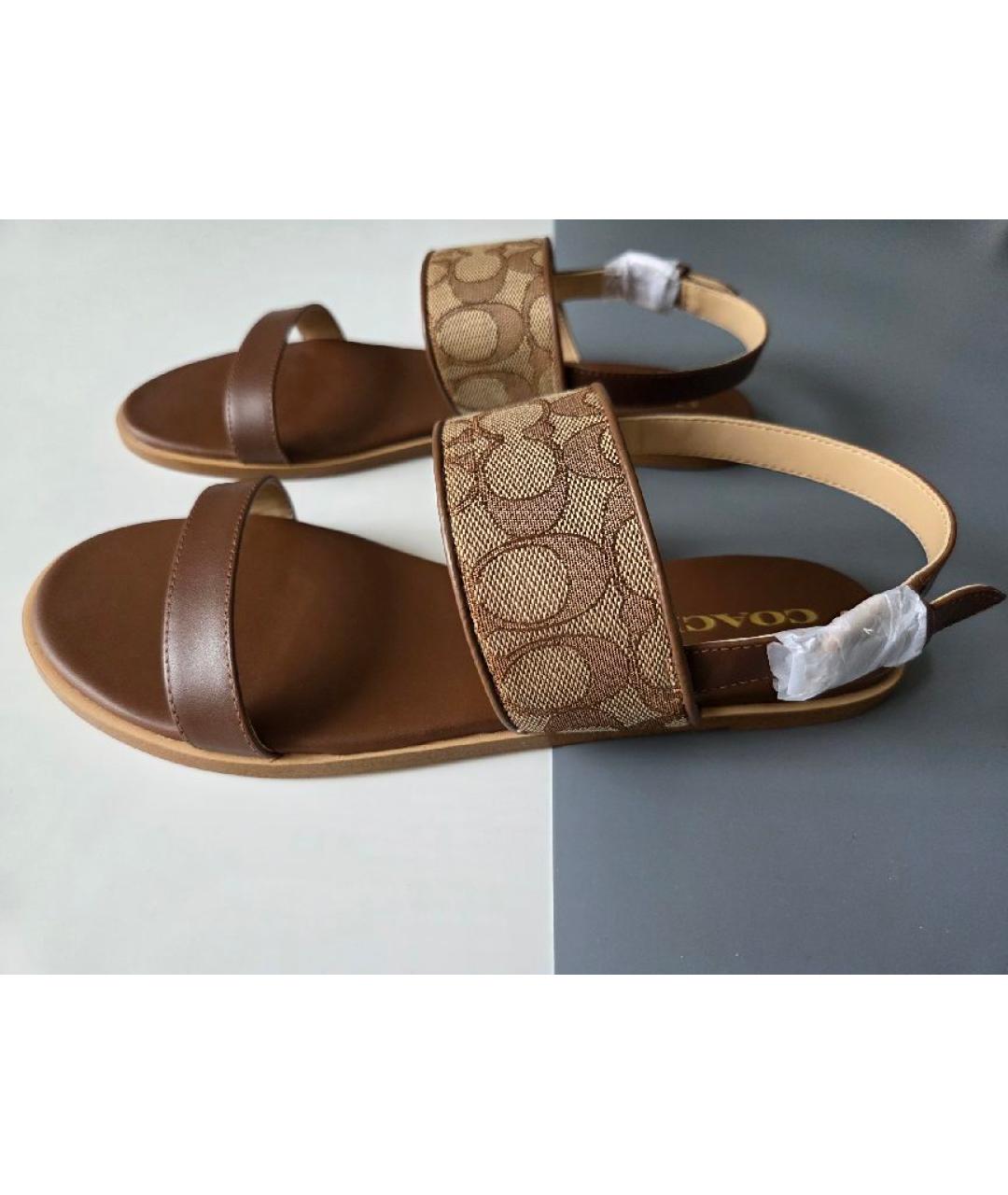 COACH Коричневые сандалии, фото 8