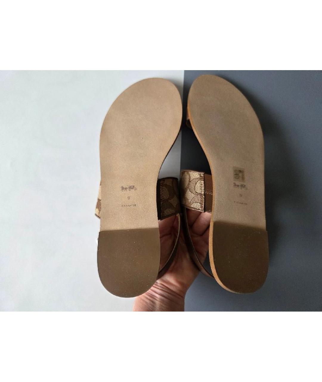 COACH Коричневые сандалии, фото 6