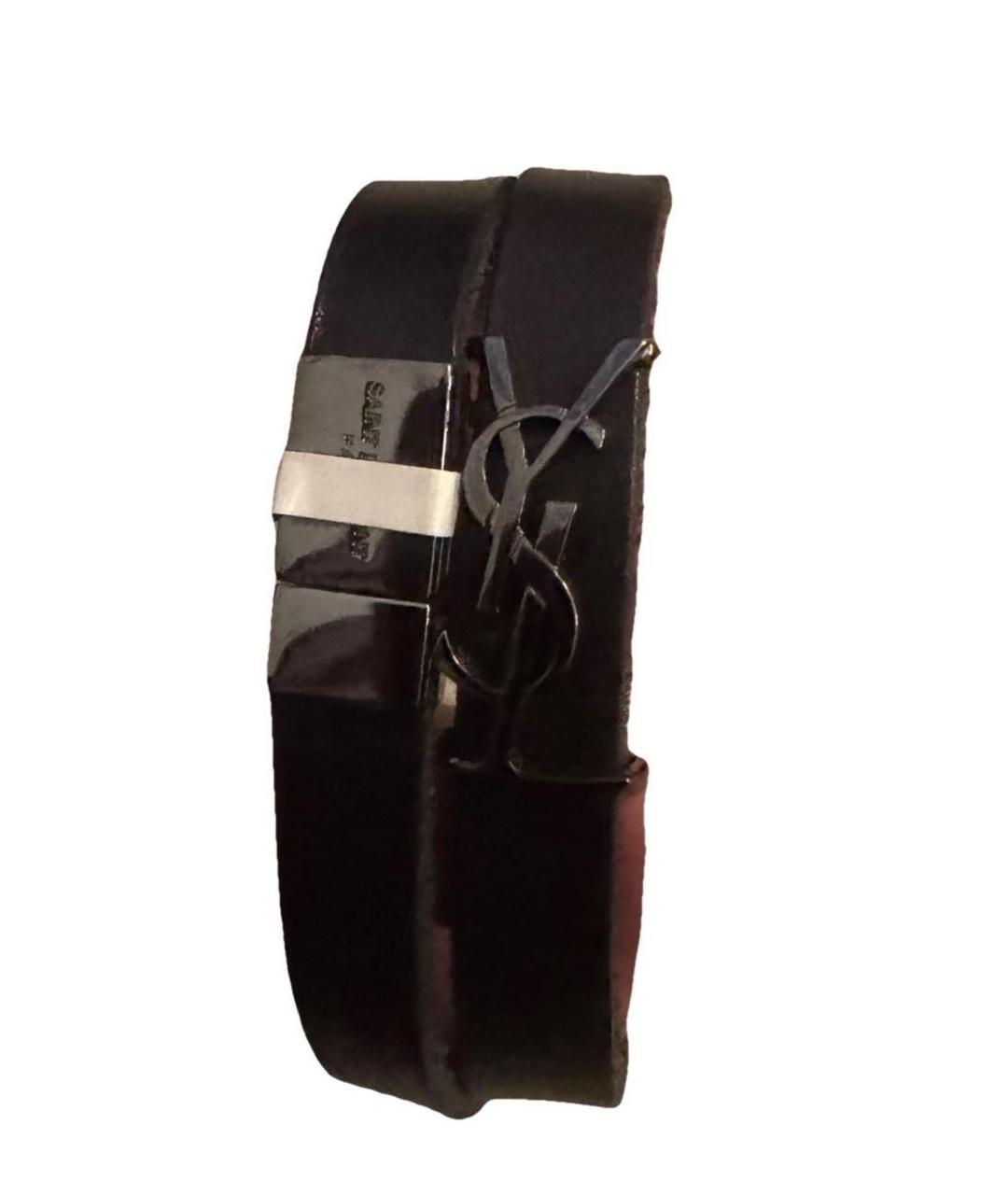SAINT LAURENT Черный кожаный браслет, фото 1