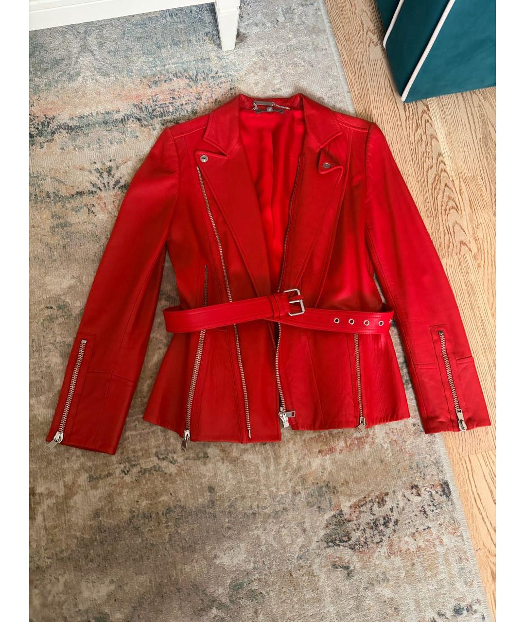 ALEXANDER MCQUEEN Красная кожаная куртка, фото 5