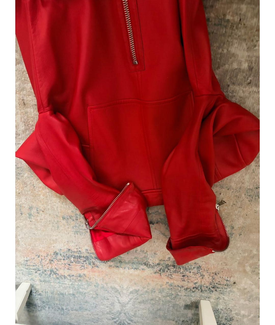 ALEXANDER MCQUEEN Красная кожаная куртка, фото 4
