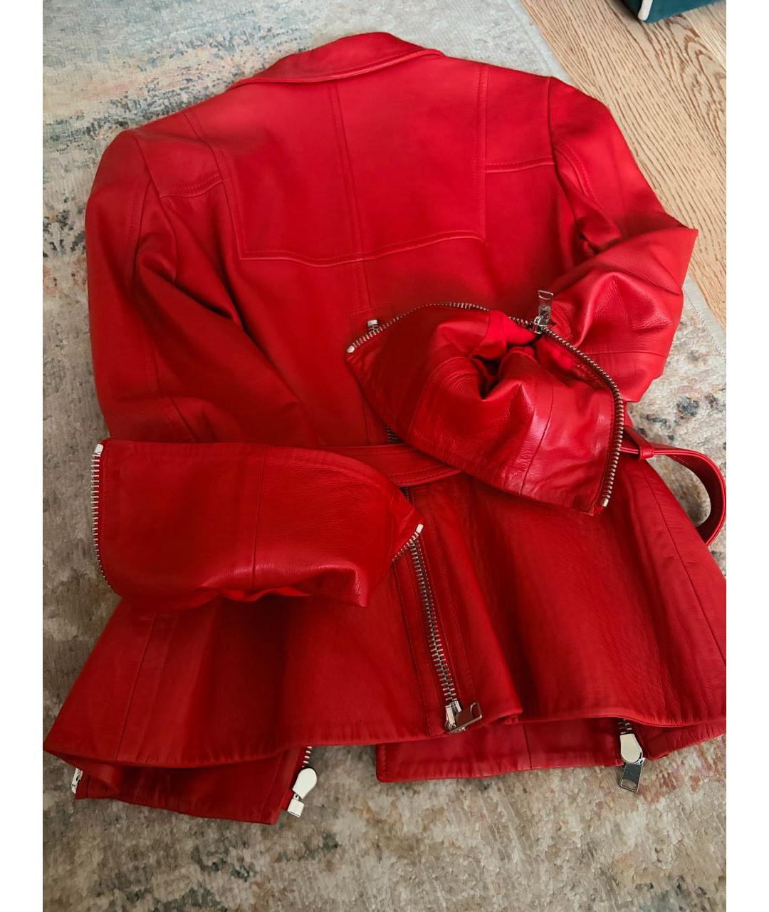 ALEXANDER MCQUEEN Красная кожаная куртка, фото 2
