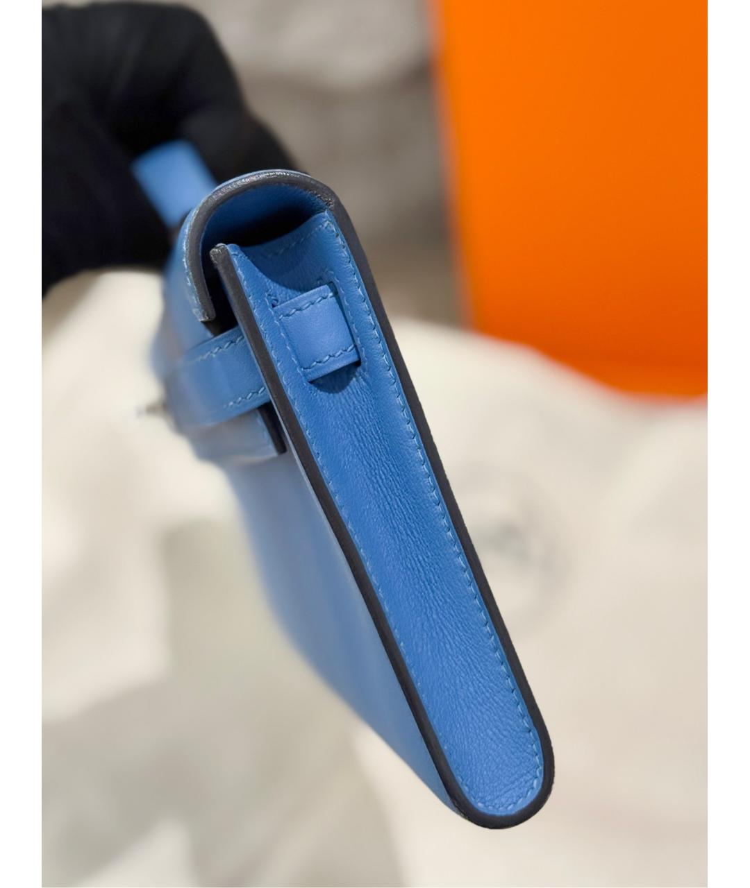 HERMES Синяя кожаная сумка тоут, фото 3