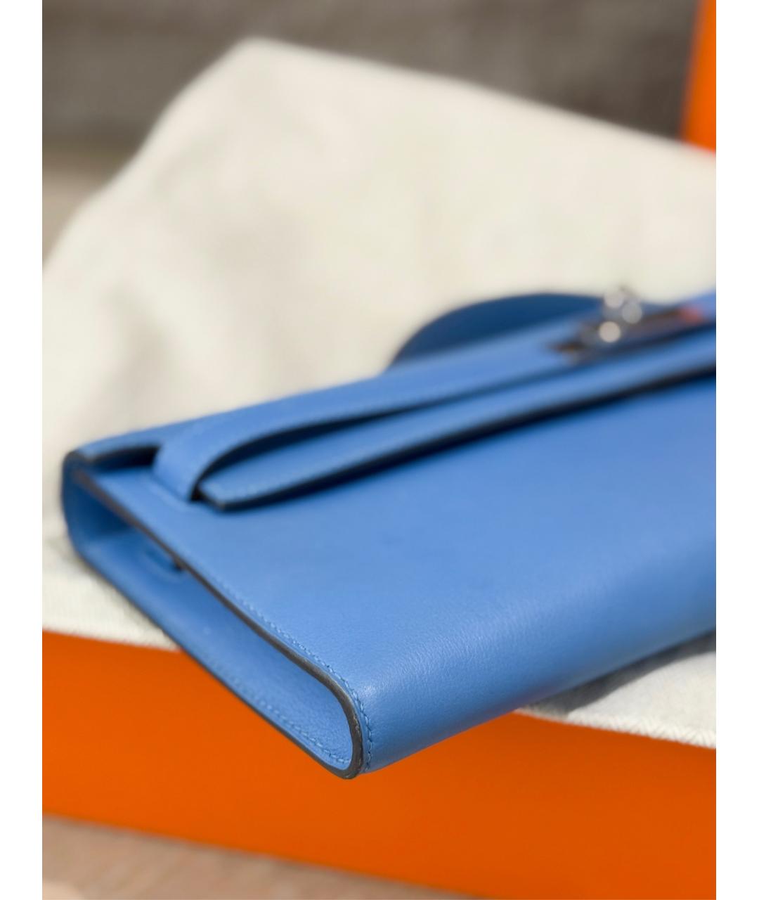 HERMES Синяя кожаная сумка тоут, фото 1