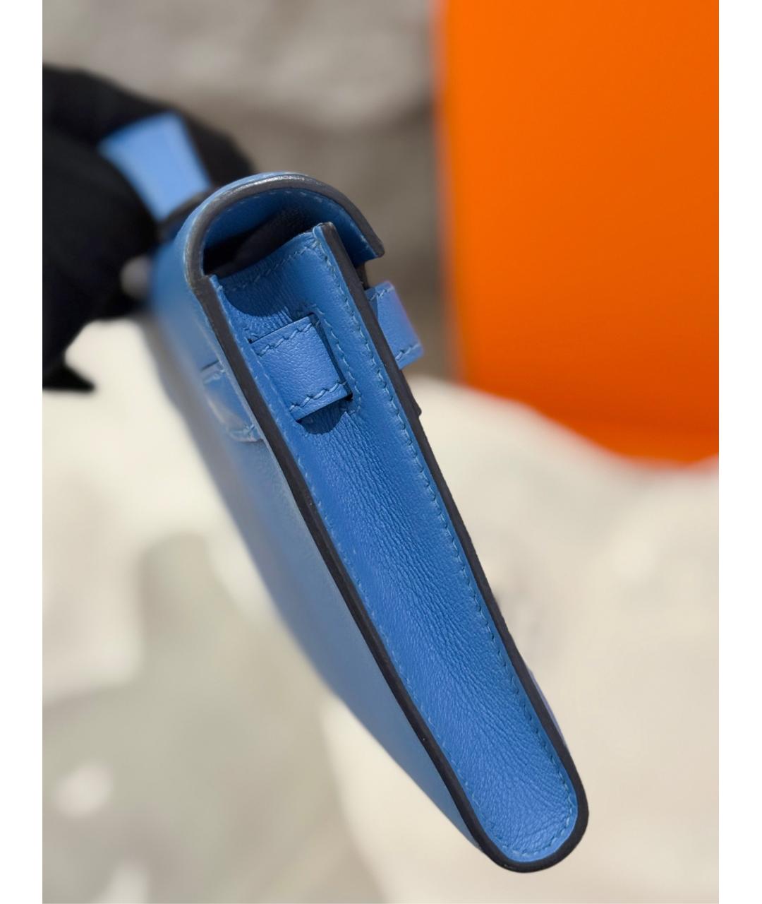 HERMES Синяя кожаная сумка тоут, фото 4