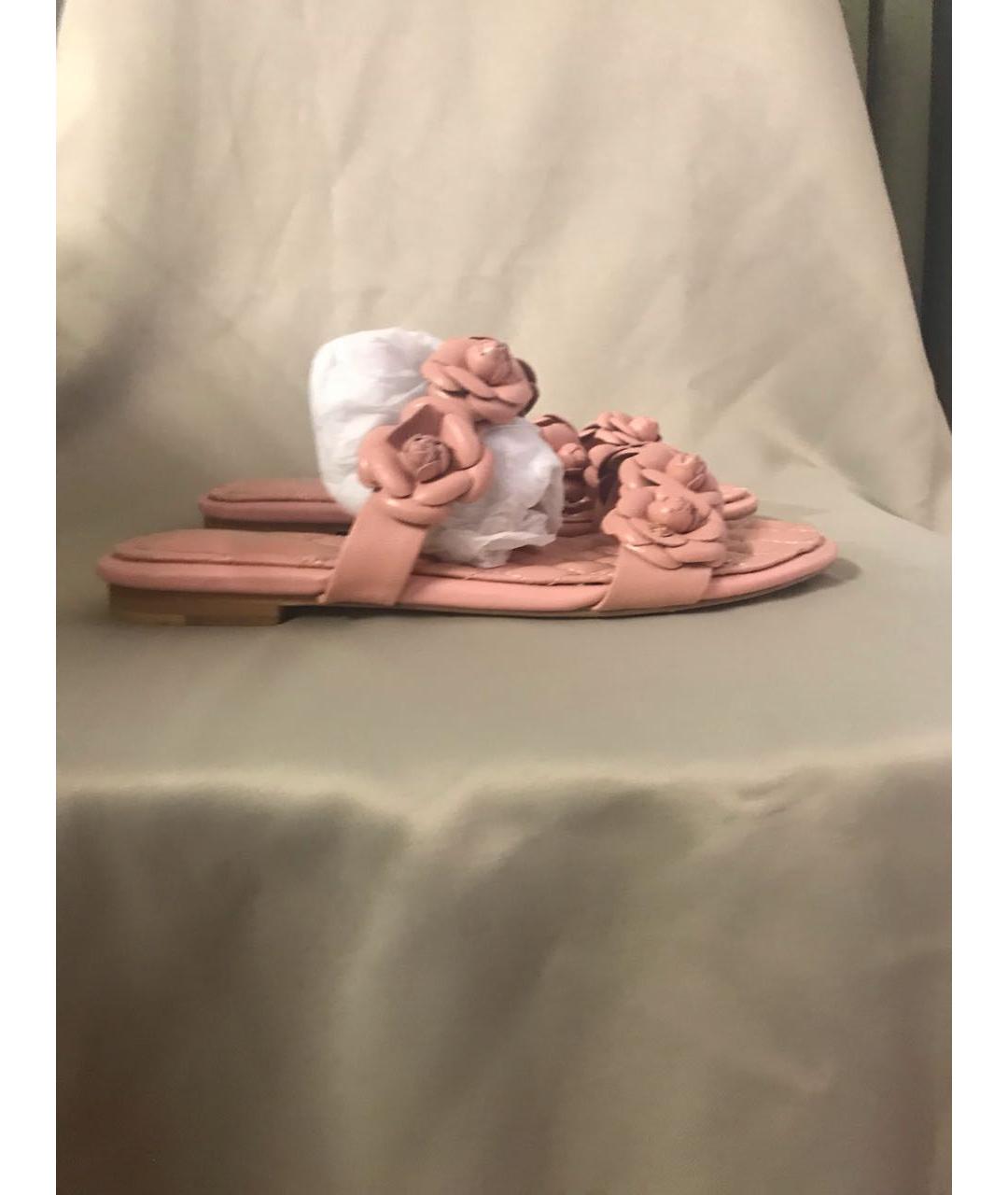 CHANEL Розовые кожаные сандалии, фото 5