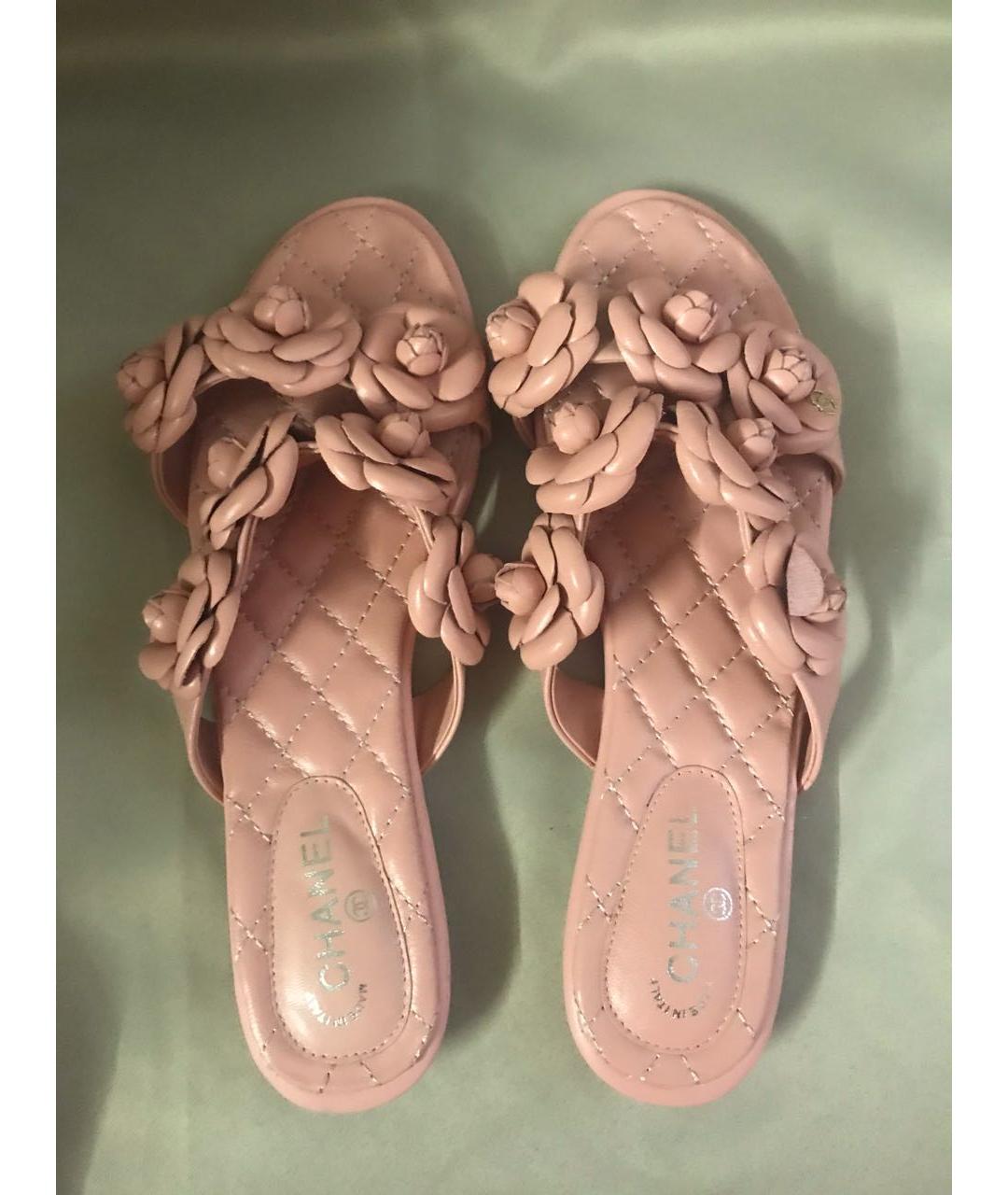 CHANEL Розовые кожаные сандалии, фото 3