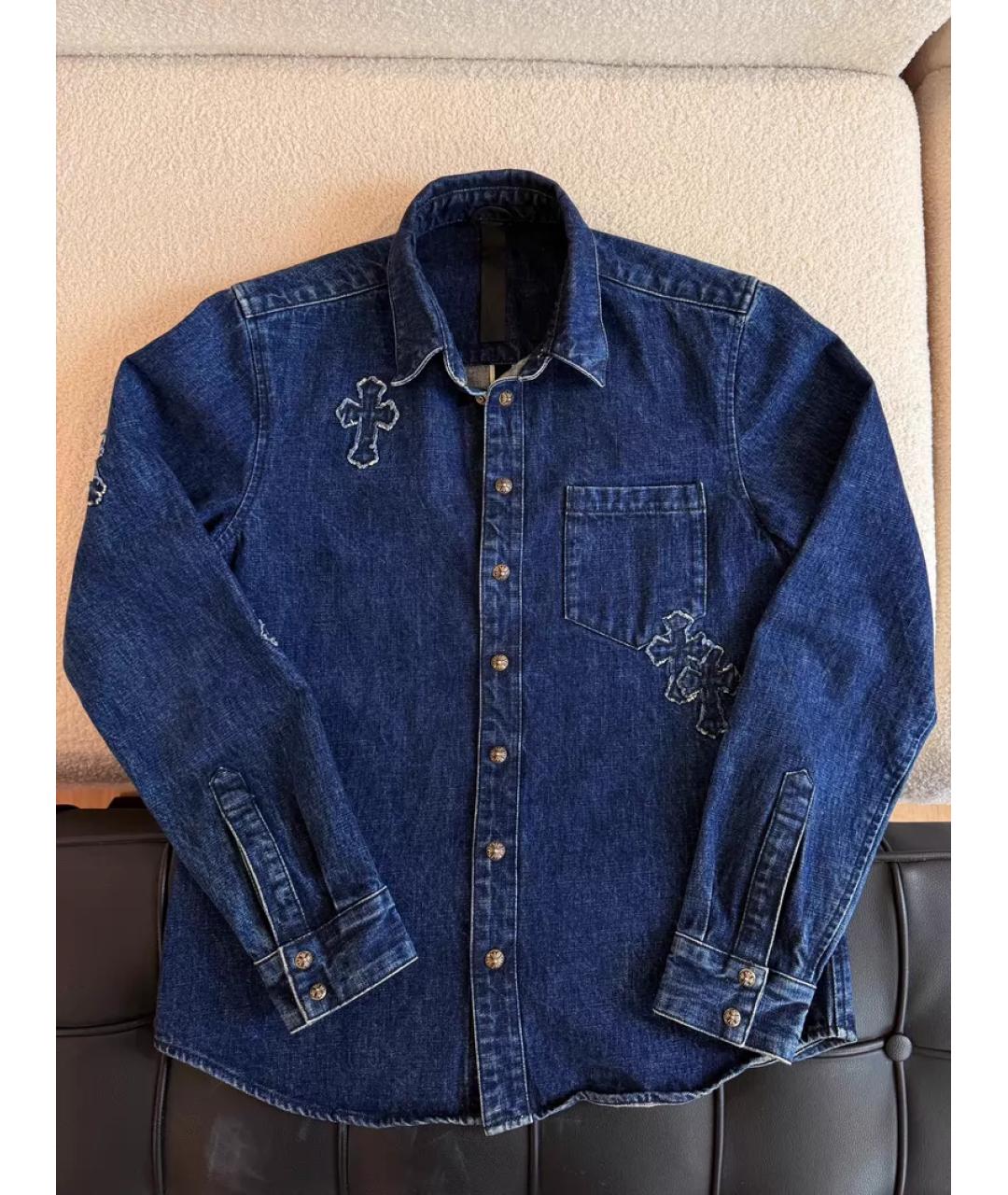 CHROME HEARTS Синяя деним куртка, фото 6