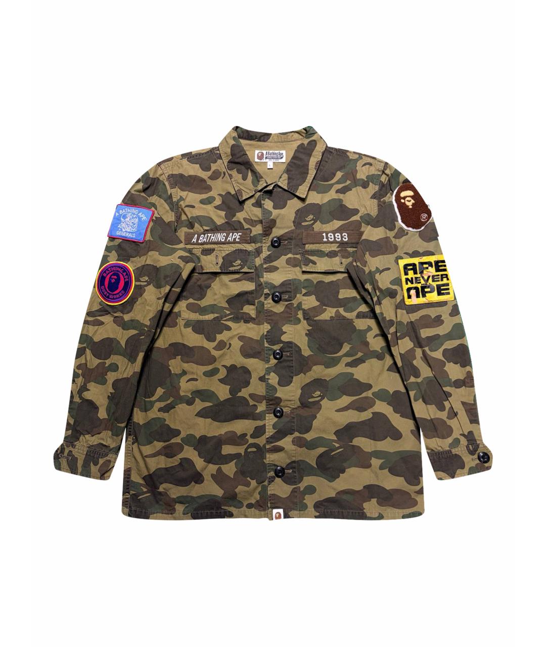 BAPE Хаки хлопковая футболка, фото 1