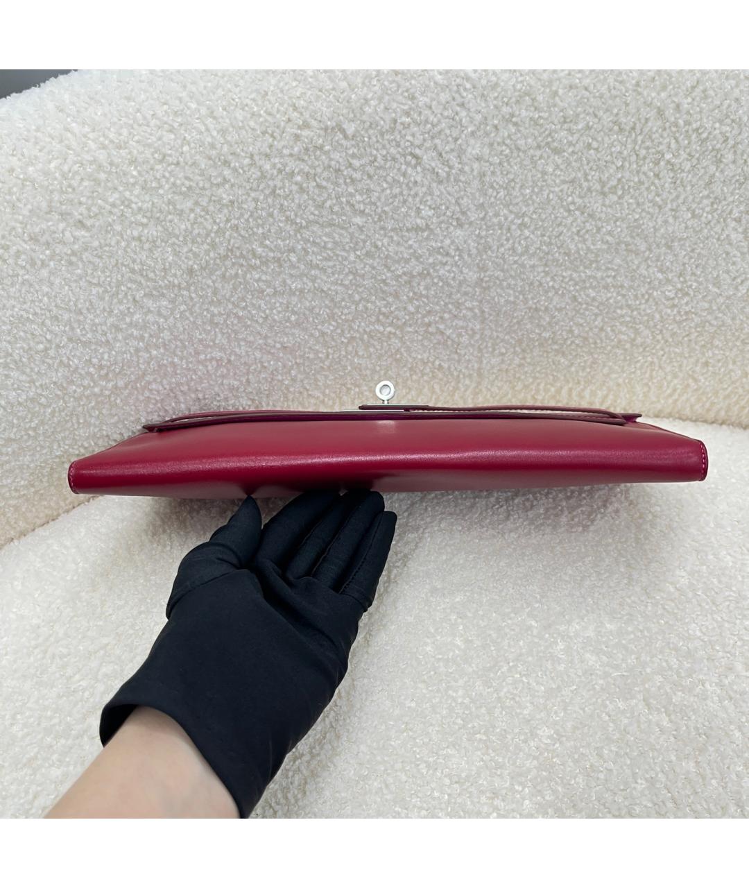 HERMES Красная кожаная сумка с короткими ручками, фото 3