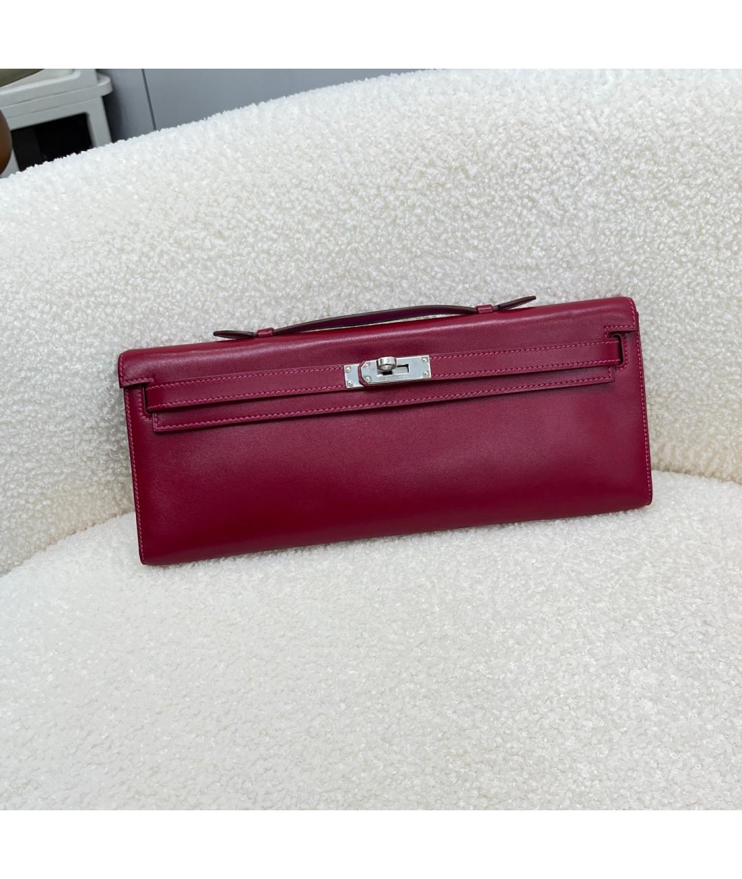 HERMES Красная кожаная сумка с короткими ручками, фото 6