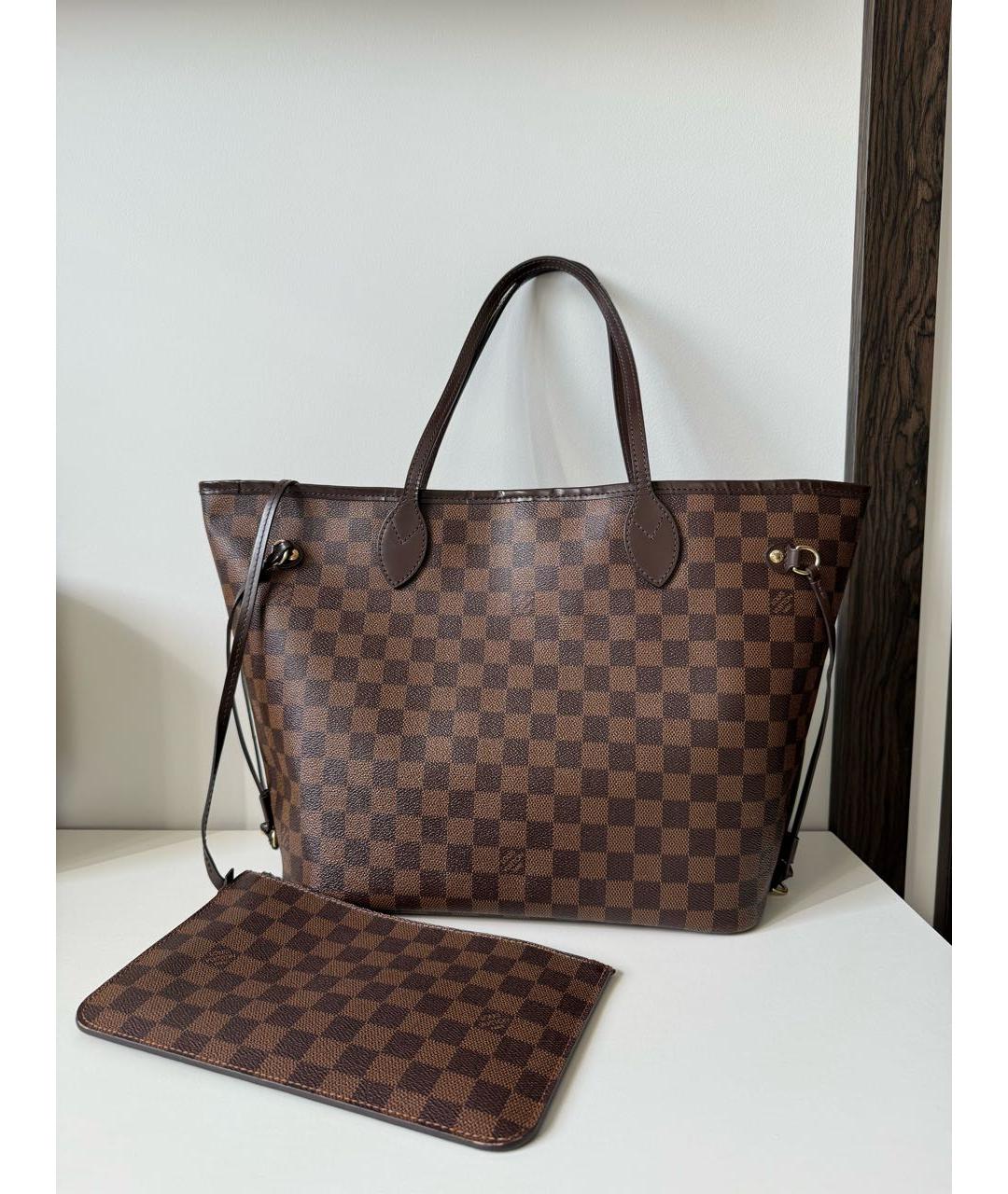 LOUIS VUITTON Коричневая кожаная сумка тоут, фото 2