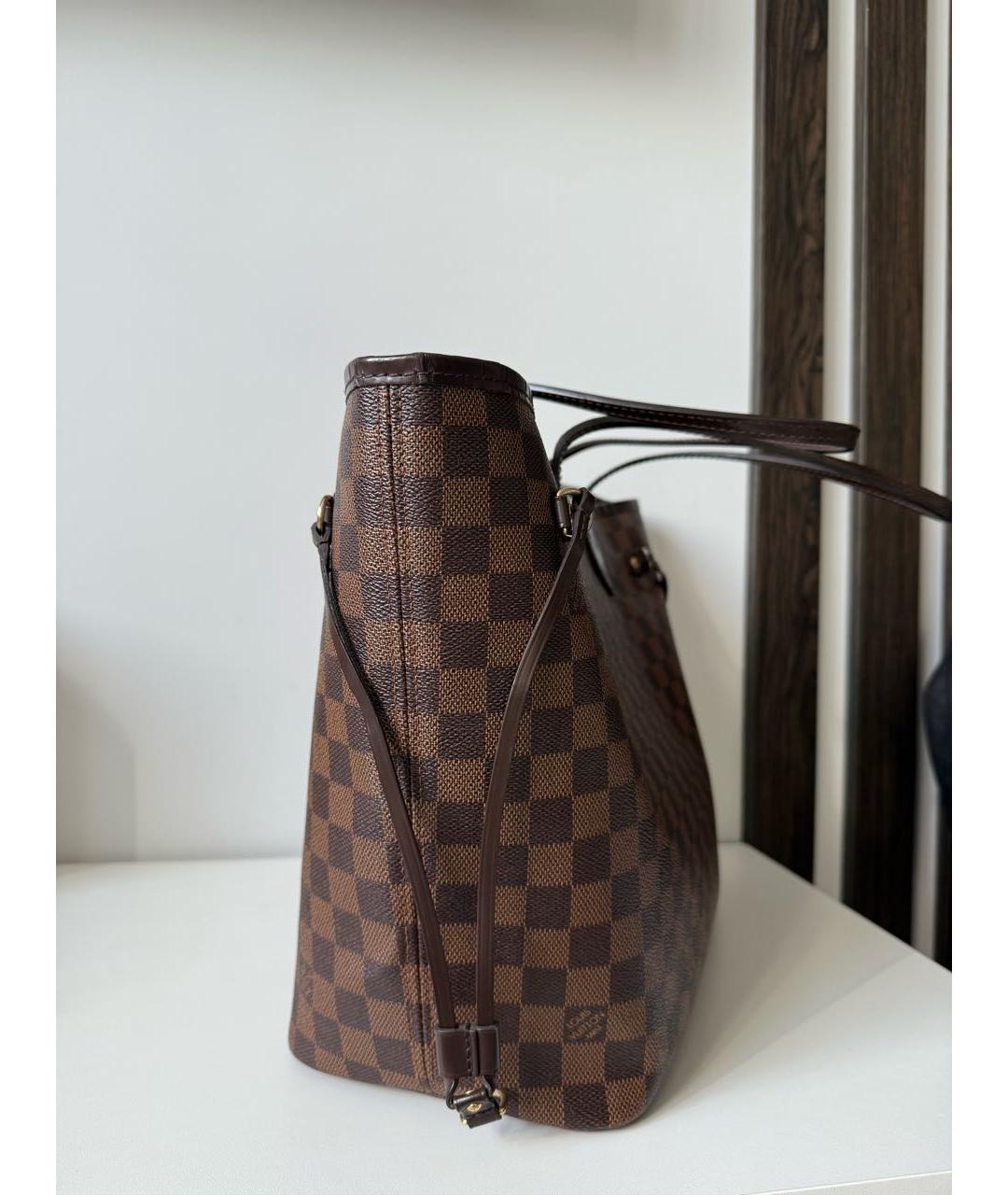 LOUIS VUITTON Коричневая кожаная сумка тоут, фото 5