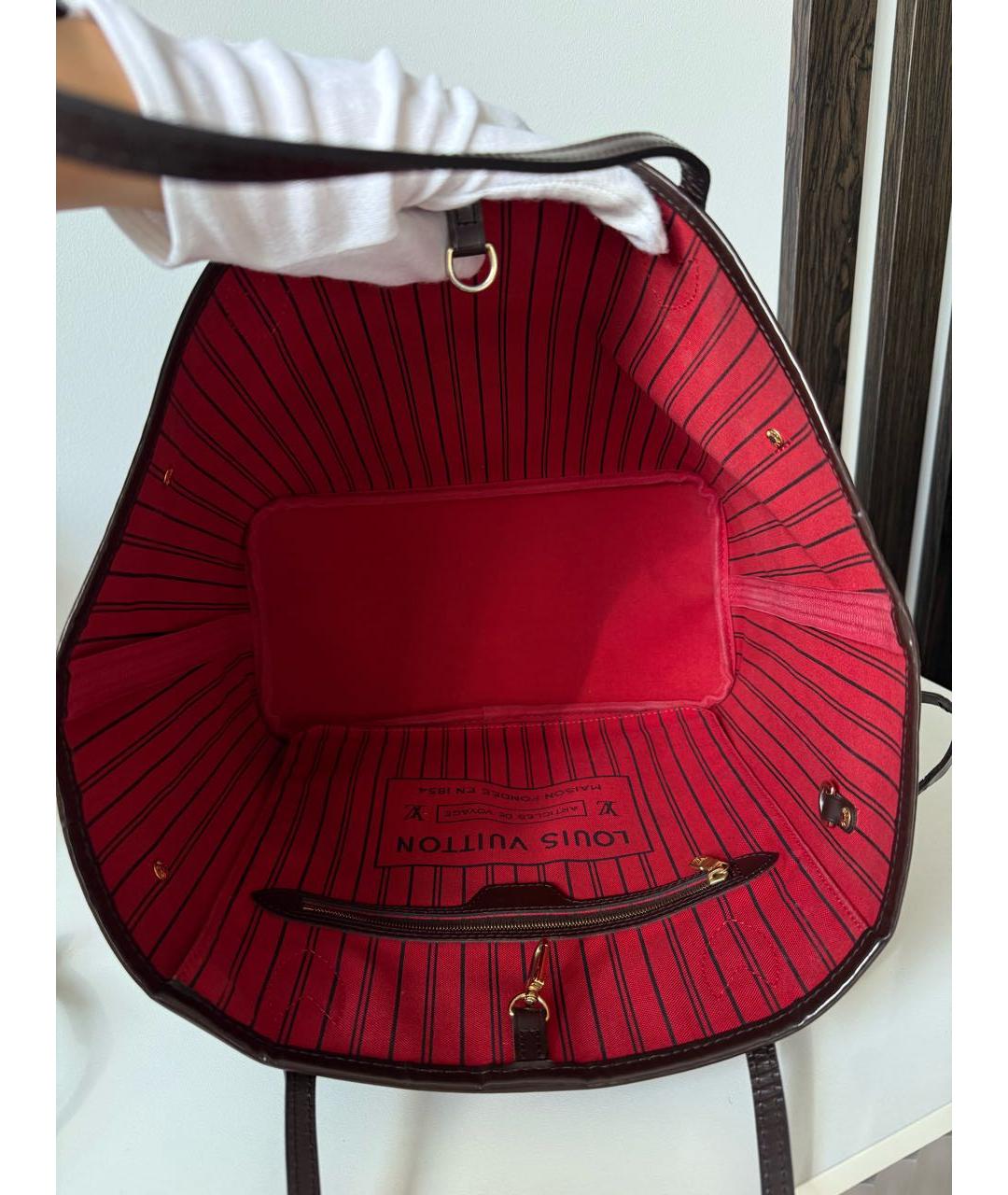 LOUIS VUITTON Коричневая кожаная сумка тоут, фото 8