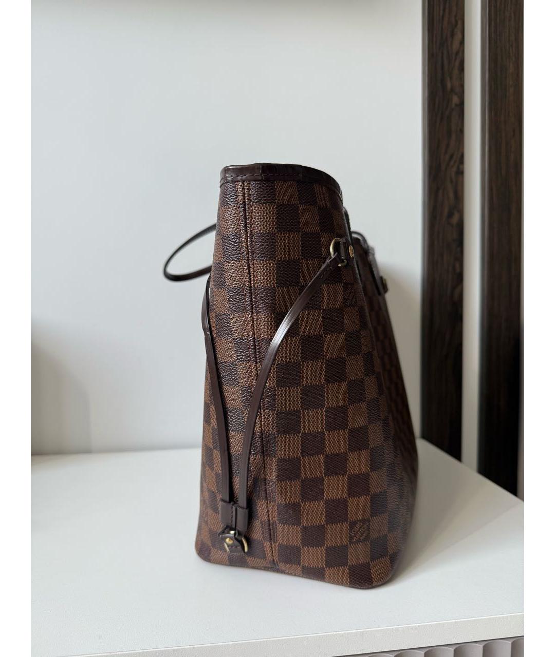 LOUIS VUITTON Коричневая кожаная сумка тоут, фото 6