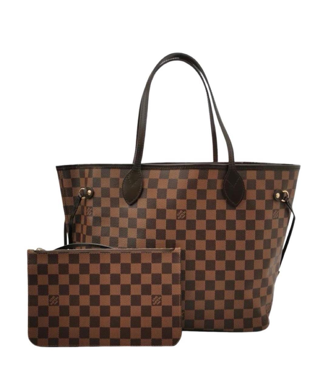 LOUIS VUITTON Коричневая кожаная сумка тоут, фото 9