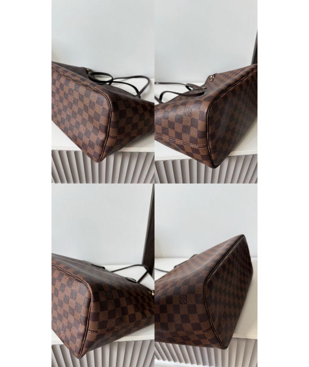 LOUIS VUITTON Коричневая кожаная сумка тоут, фото 7