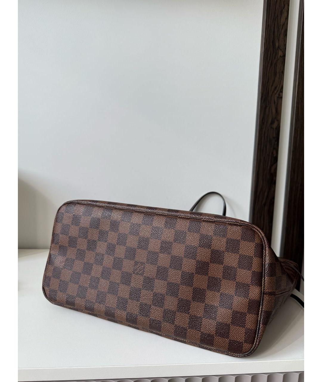 LOUIS VUITTON Коричневая кожаная сумка тоут, фото 4