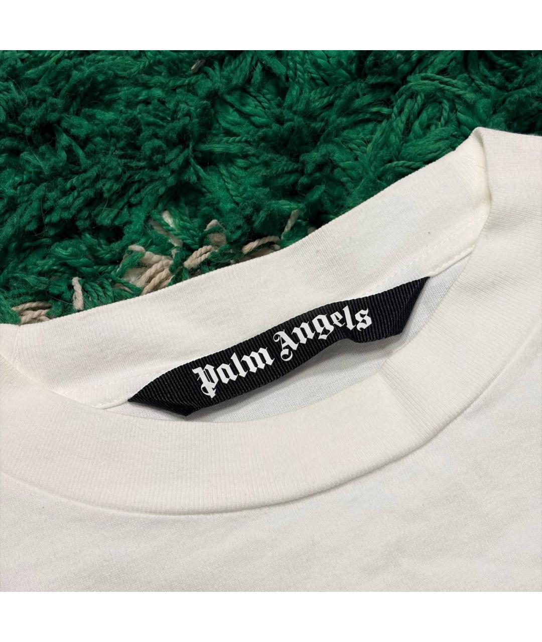 PALM ANGELS Белая хлопковая футболка, фото 4