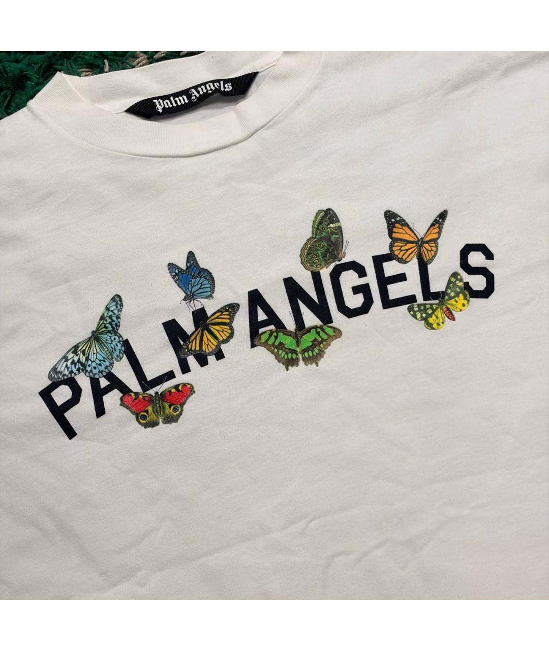 PALM ANGELS Белая хлопковая футболка, фото 3