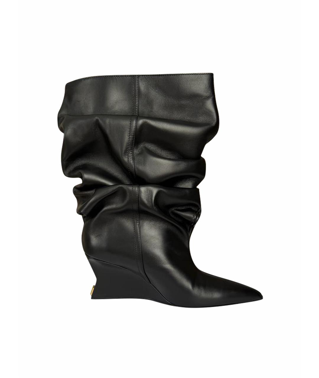 BALMAIN Черные кожаные полусапоги, фото 1