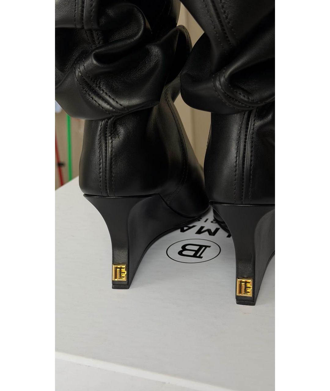 BALMAIN Черные кожаные полусапоги, фото 5