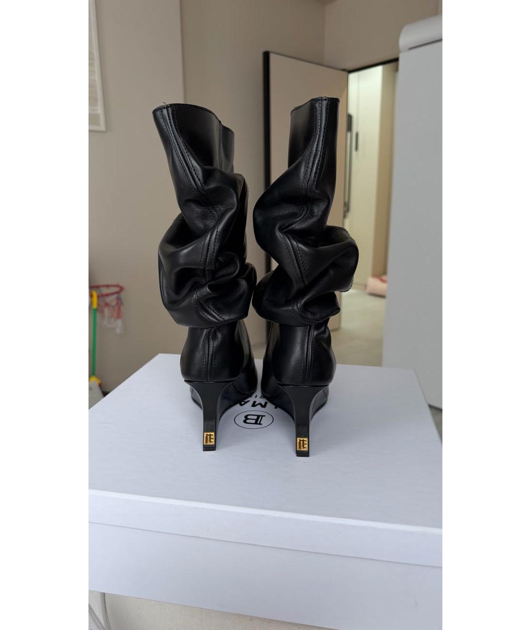 BALMAIN Черные кожаные полусапоги, фото 4