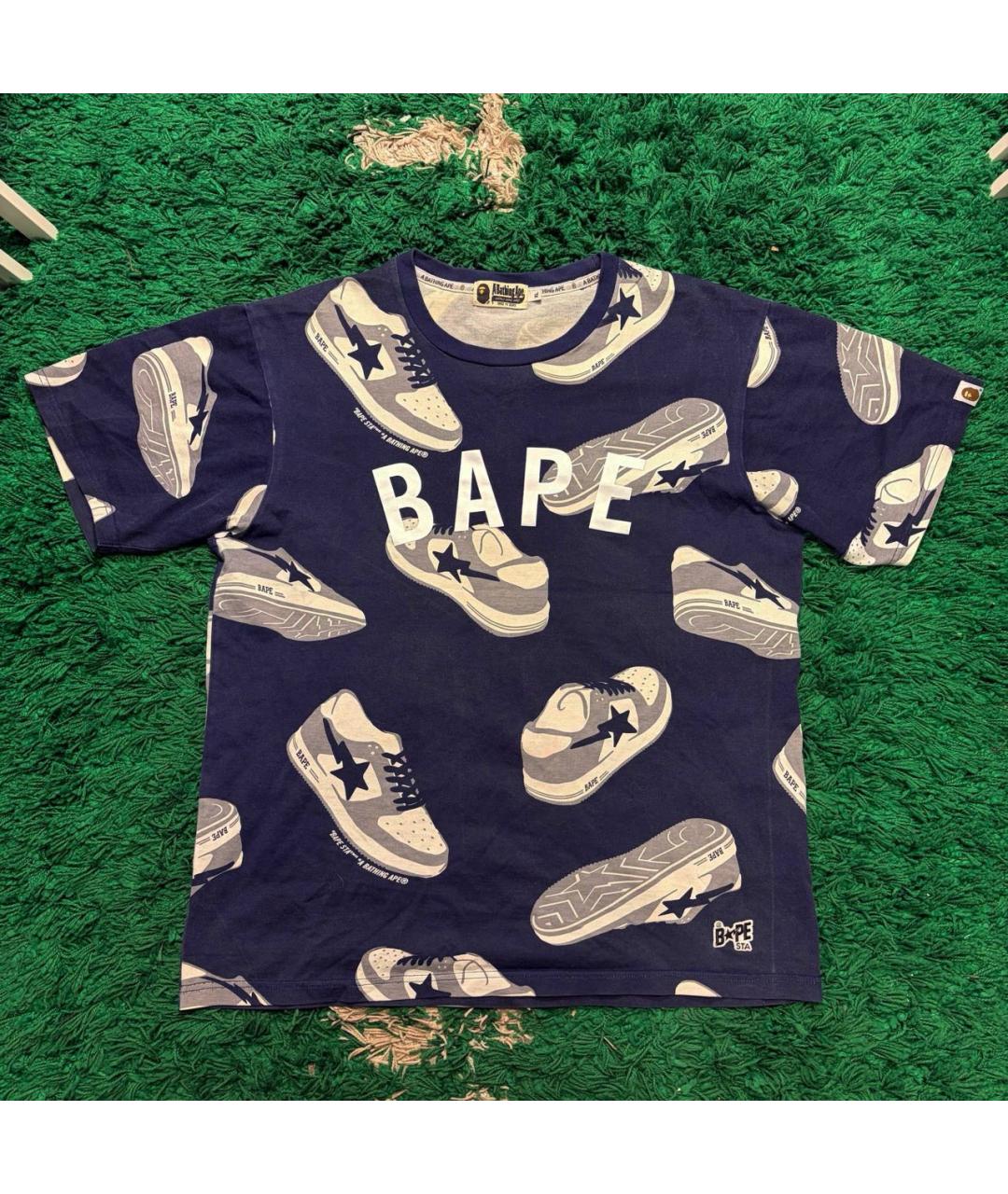 BAPE Синяя хлопковая футболка, фото 5