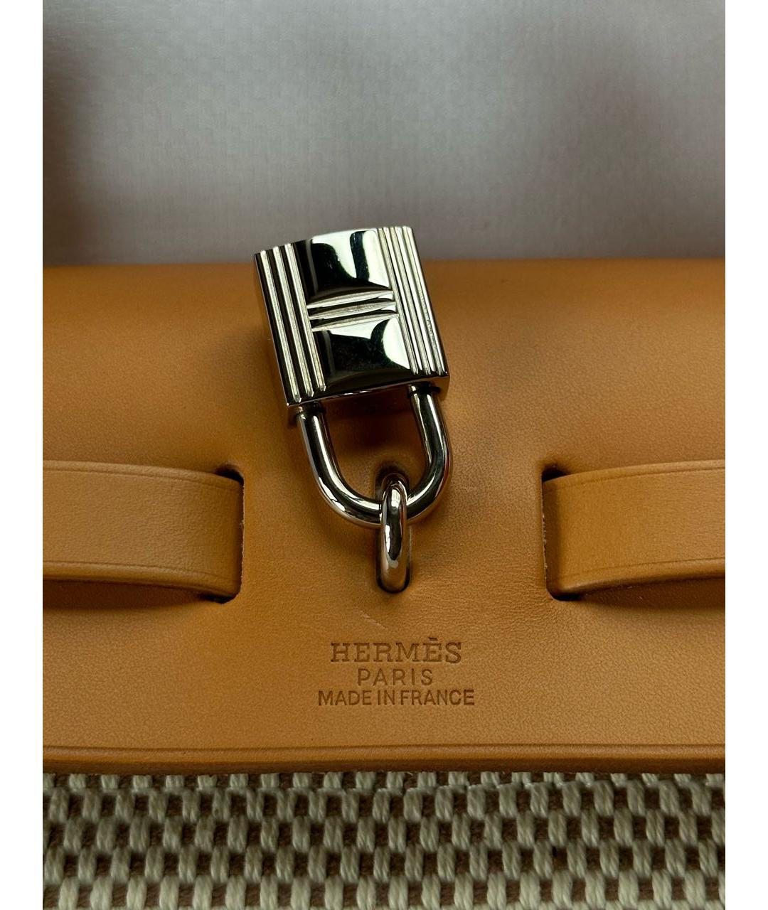 HERMES Бежевая кожаная сумка через плечо, фото 7