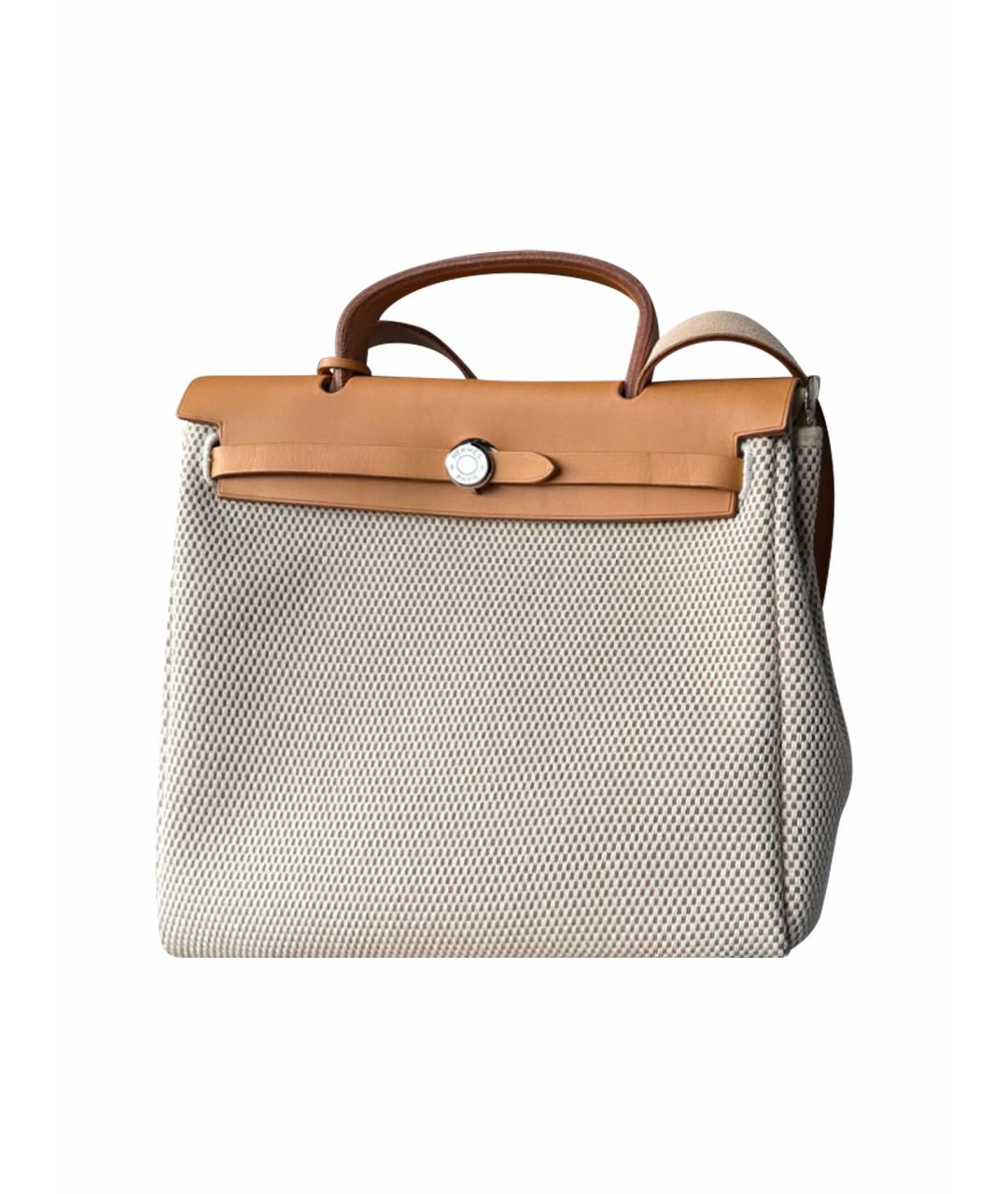 HERMES Бежевая кожаная сумка через плечо, фото 1