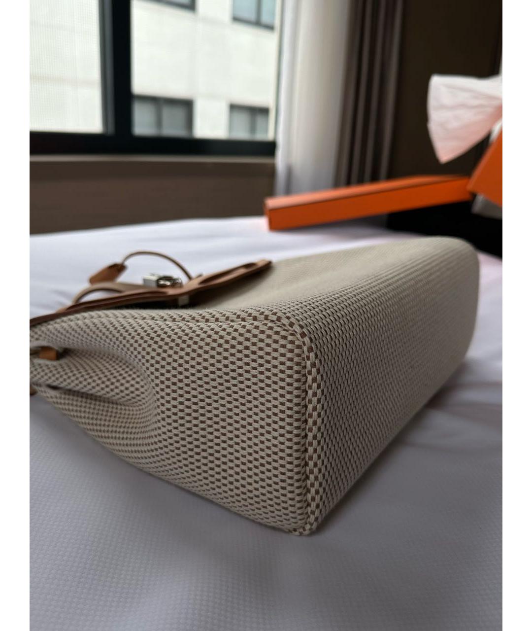 HERMES Бежевая кожаная сумка через плечо, фото 3