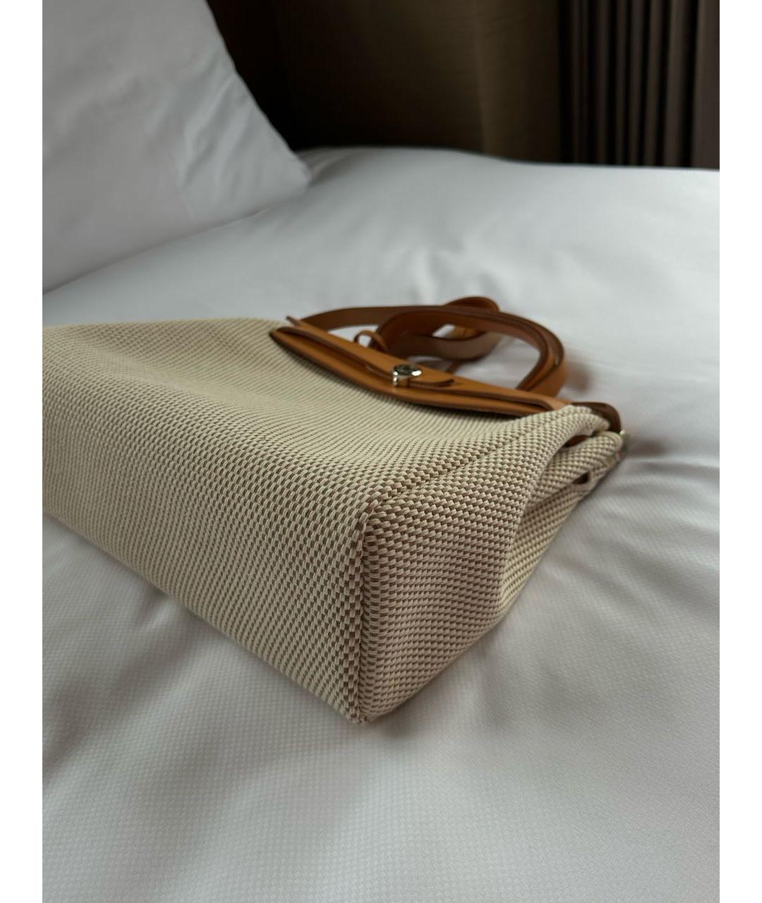 HERMES Бежевая кожаная сумка через плечо, фото 4