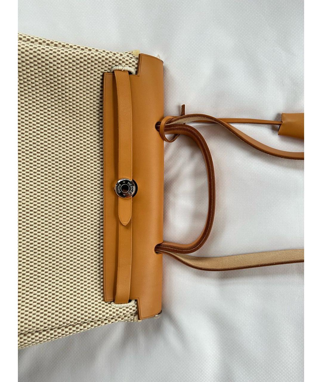 HERMES Бежевая кожаная сумка через плечо, фото 5