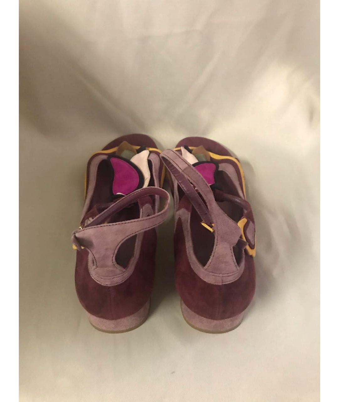 PRADA Бордовые замшевые босоножки, фото 3