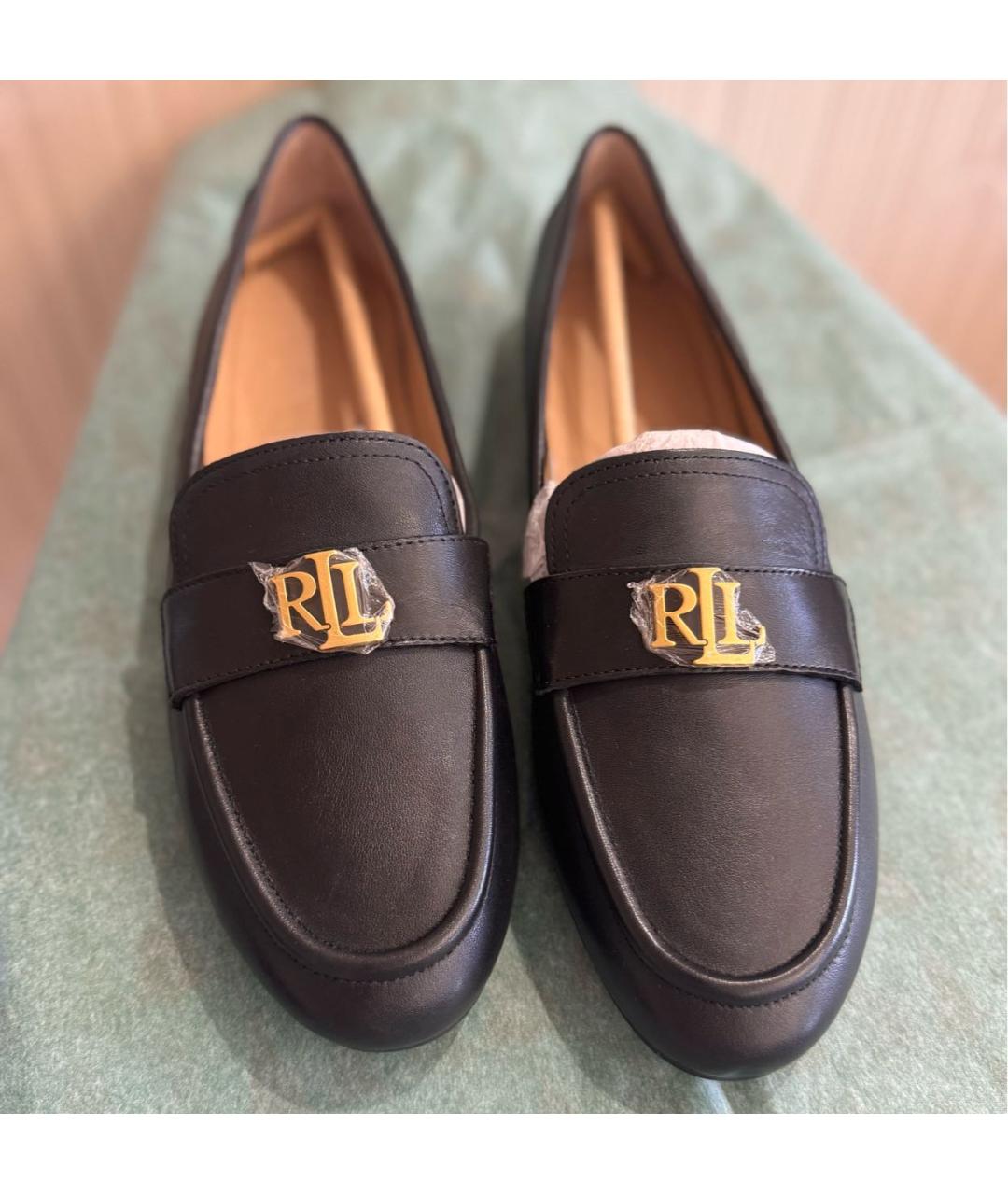 RALPH LAUREN Черные кожаные лоферы, фото 2