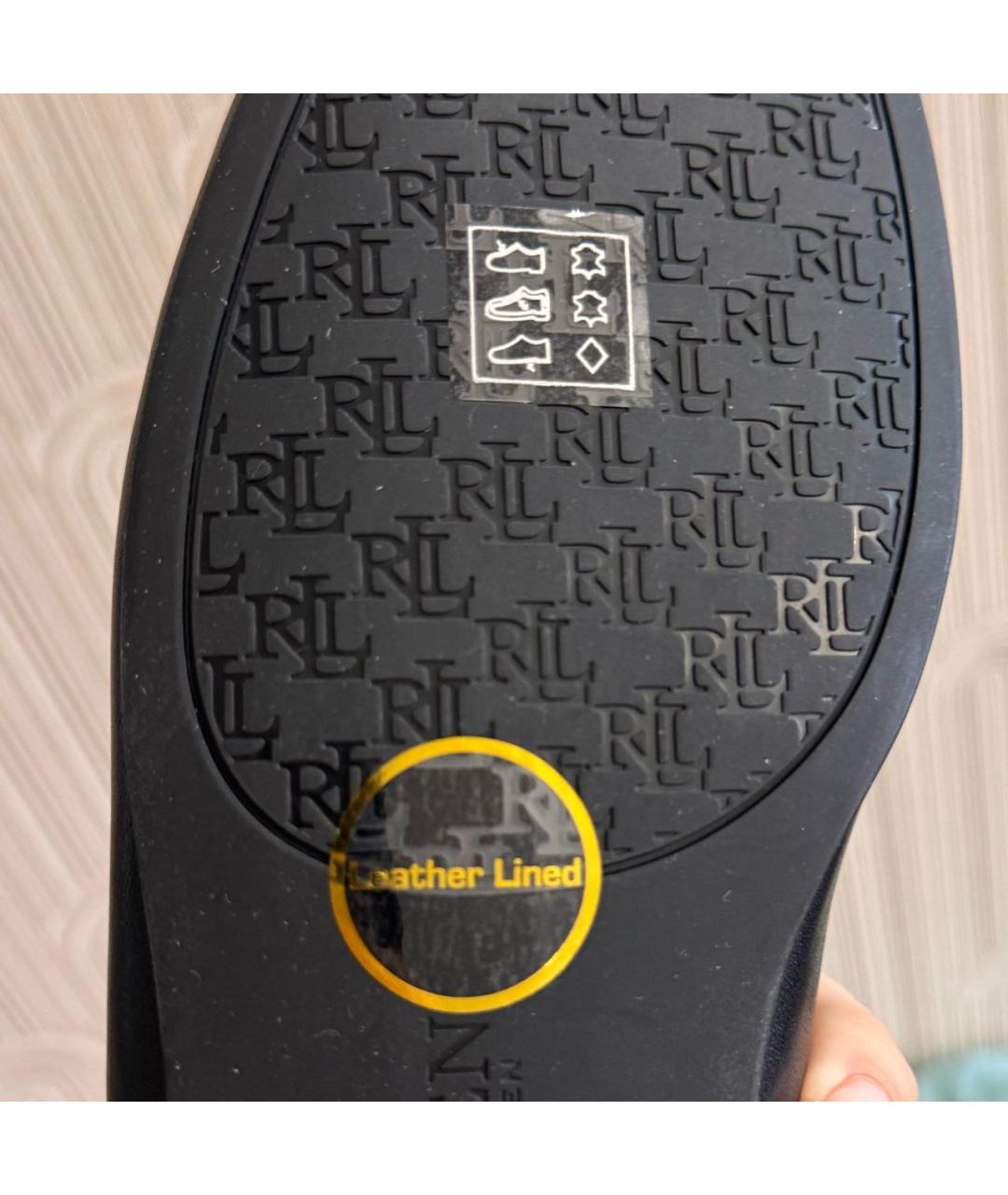 RALPH LAUREN Черные кожаные лоферы, фото 4